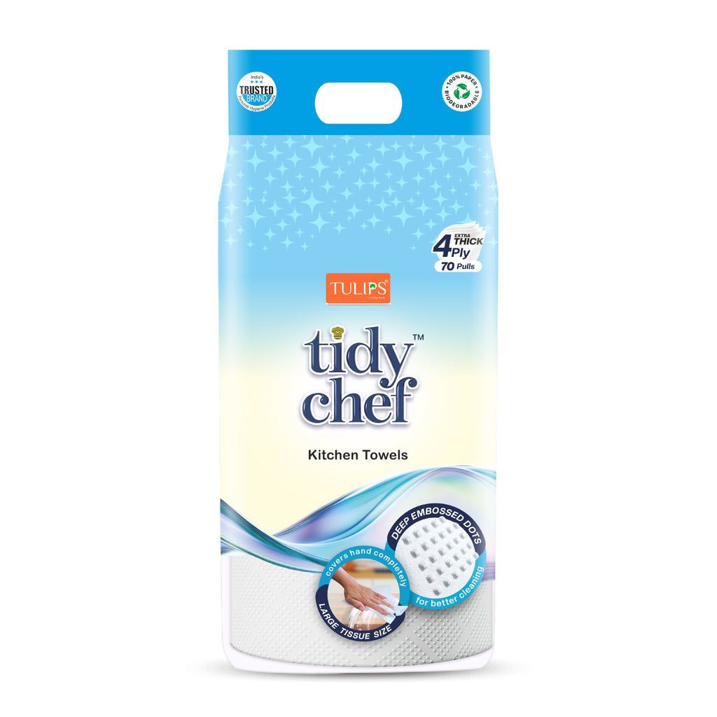 Tidy Chef Paper Kitchen Towels/Roll (70 Pulls, 4 ply)