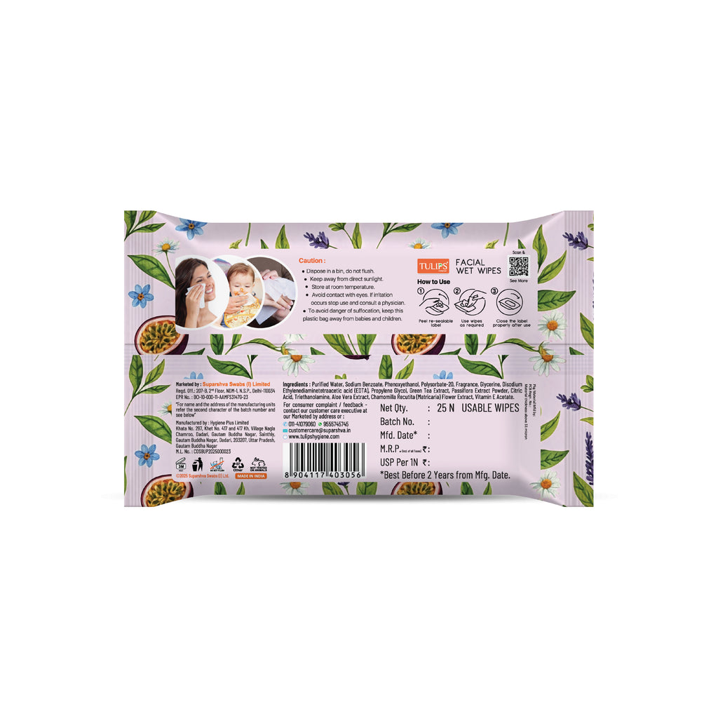 Green Tea & Passion Fruit (25 Wipes)