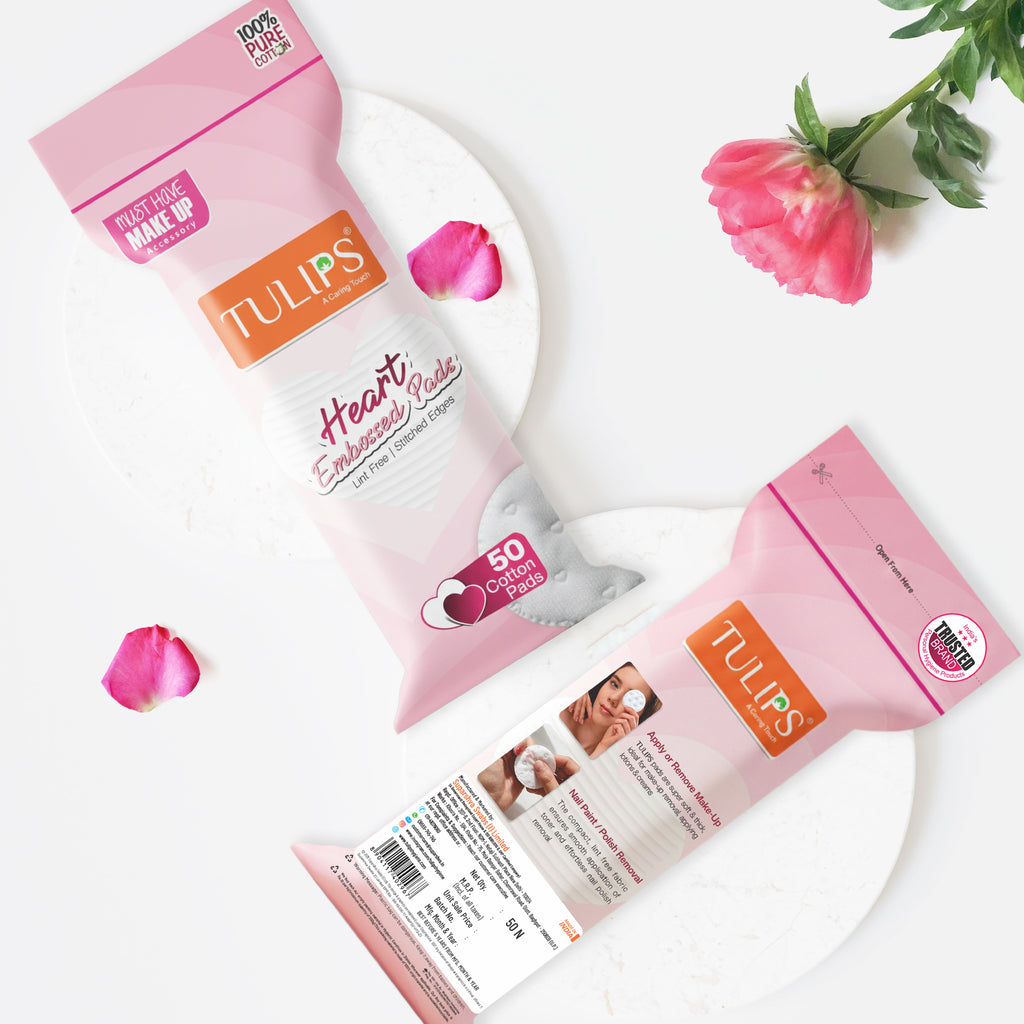 Heart Embossed Cotton Pads (50s in a Ziplock Bag)