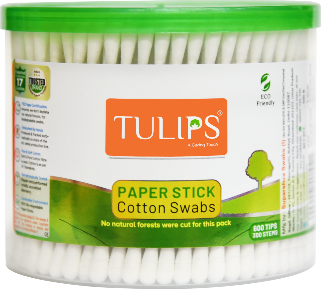Eco Friendly Cotton Buds/ Swabs (300 Sticks in a Jar)