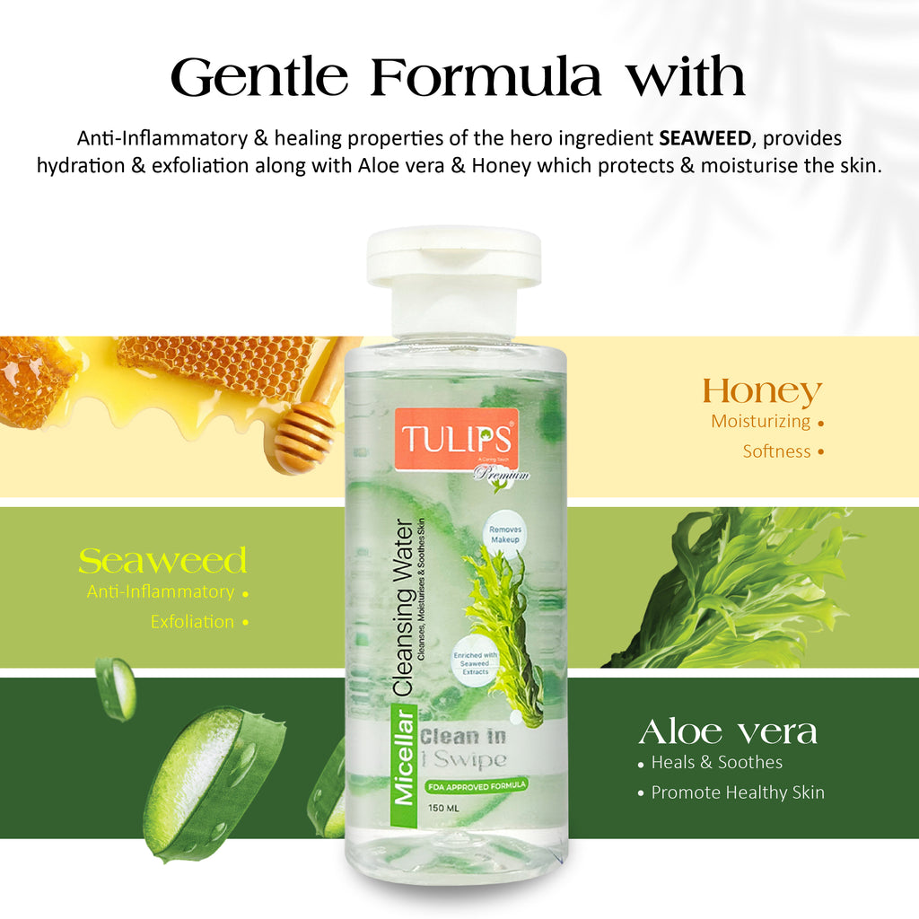 Premium Micellar Cleansing Water Makeup Remover (150ml)