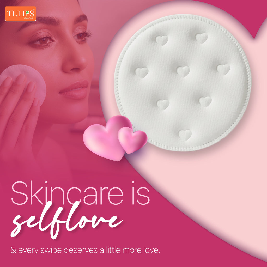 Heart Embossed Cotton Pads (50s in a Ziplock Bag)