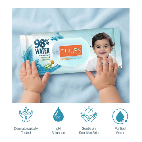 98% Water Sensitive Baby Wet Wipe with Aloe vera & Calendula