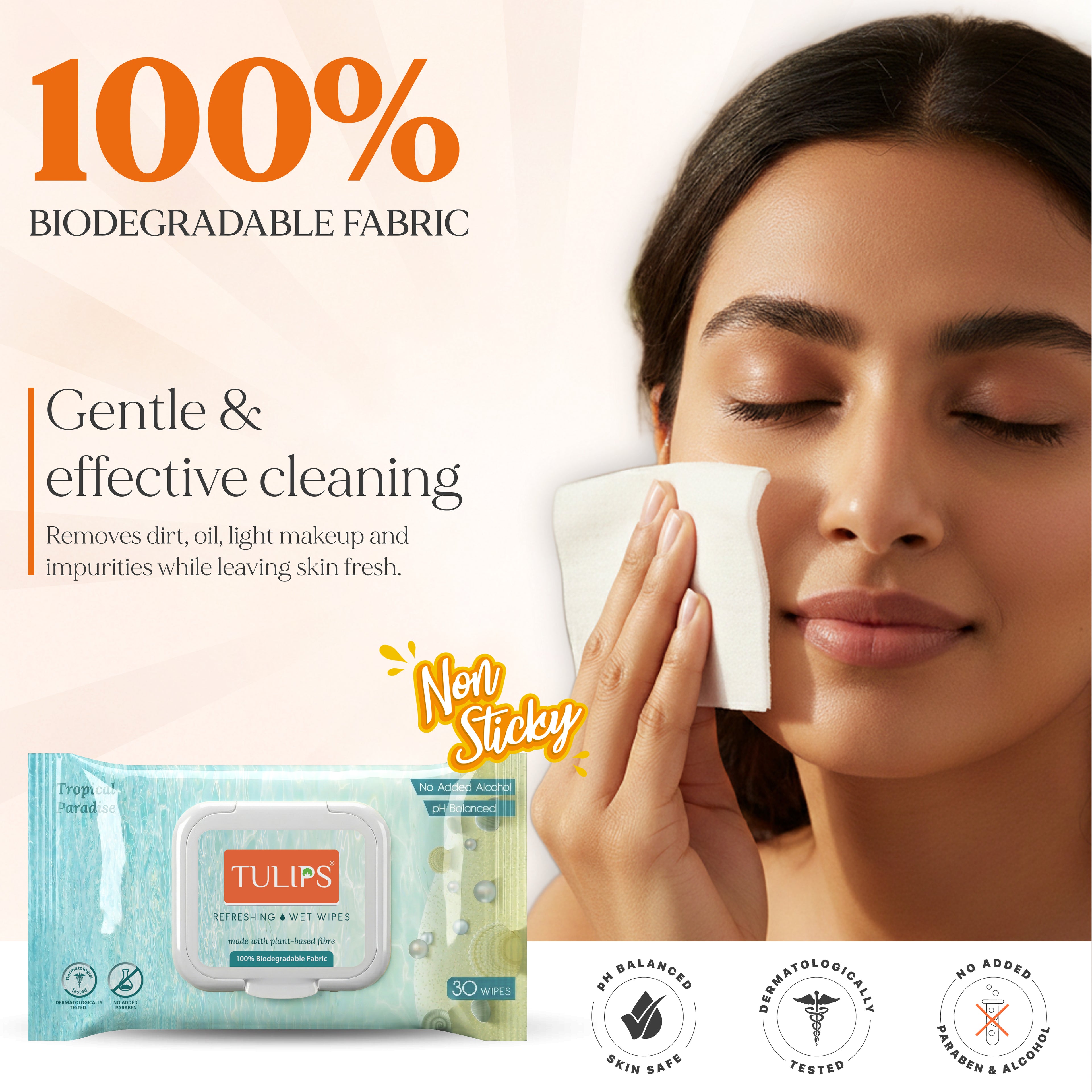 Tulips Daily Hygiene Essentials Kit – 6-in-1 Combo | Cotton Pads, Micellar Water, Cotton Swabs, Wet Wipes, Cotton Balls & Chandan Kesar Soap