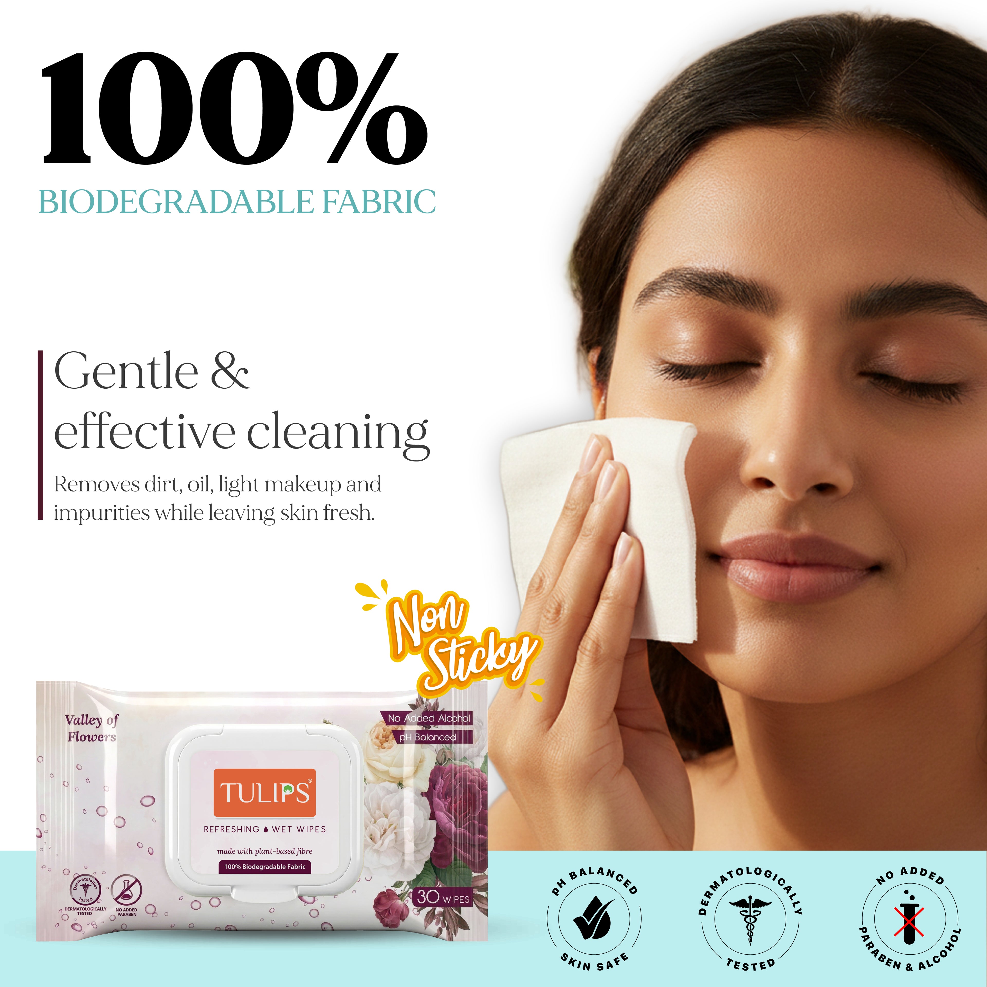 Tulips Adult Care Kit – Diaper, Cotton Roll, Wet Wipes & Tissue Combo
