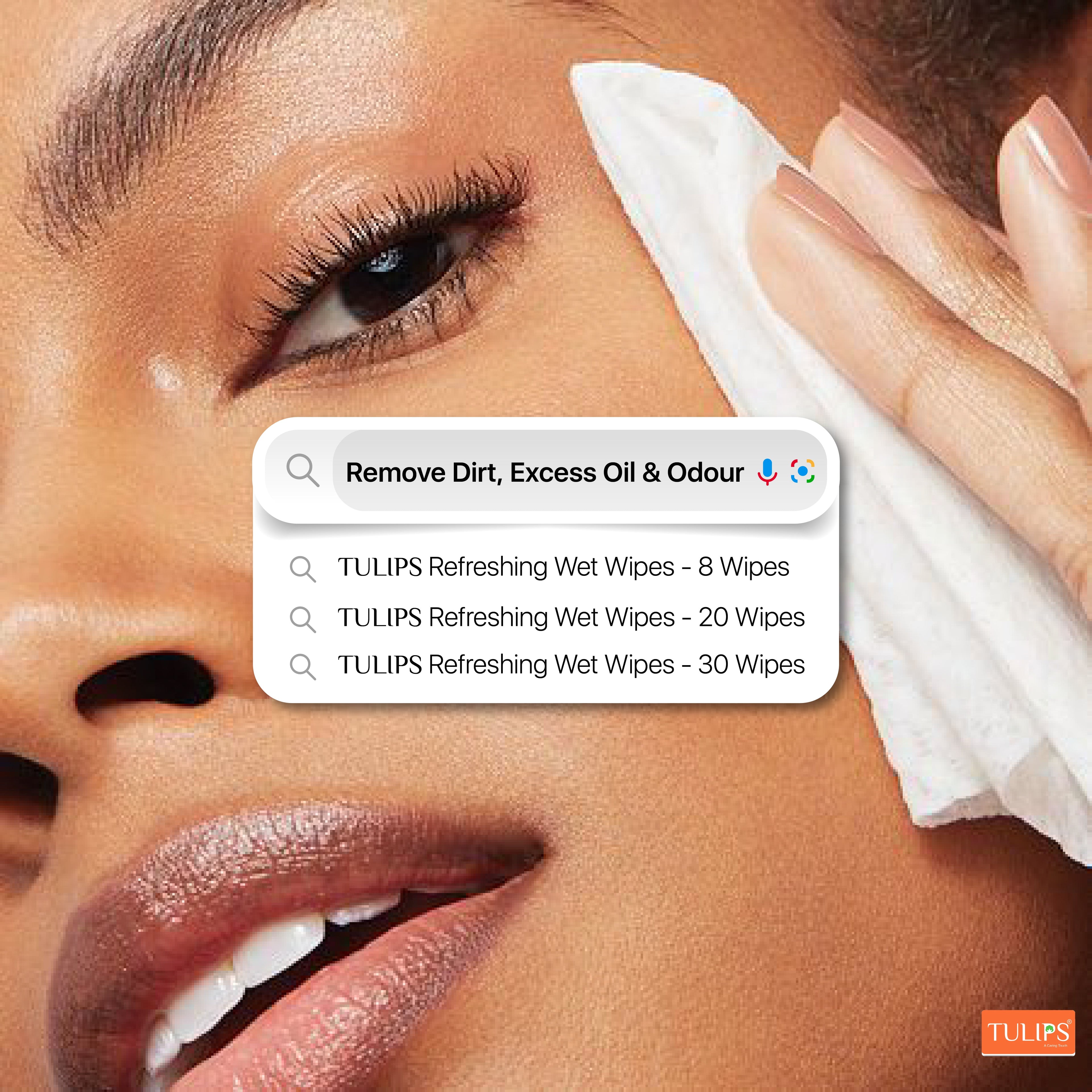 Tulips Refreshing Wet Wipes Caramel Creme (20 N)