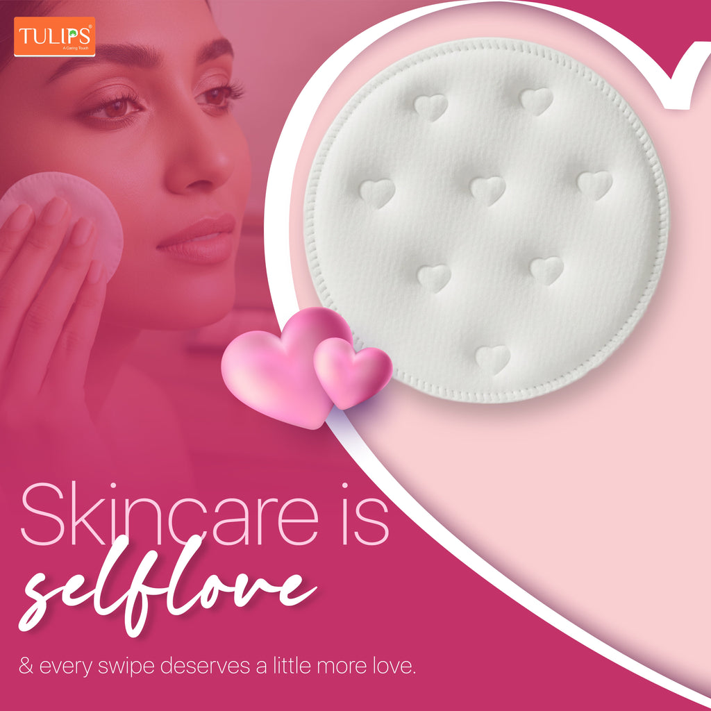 Heart Embossed Cotton Pads (50s in a Ziplock Bag)