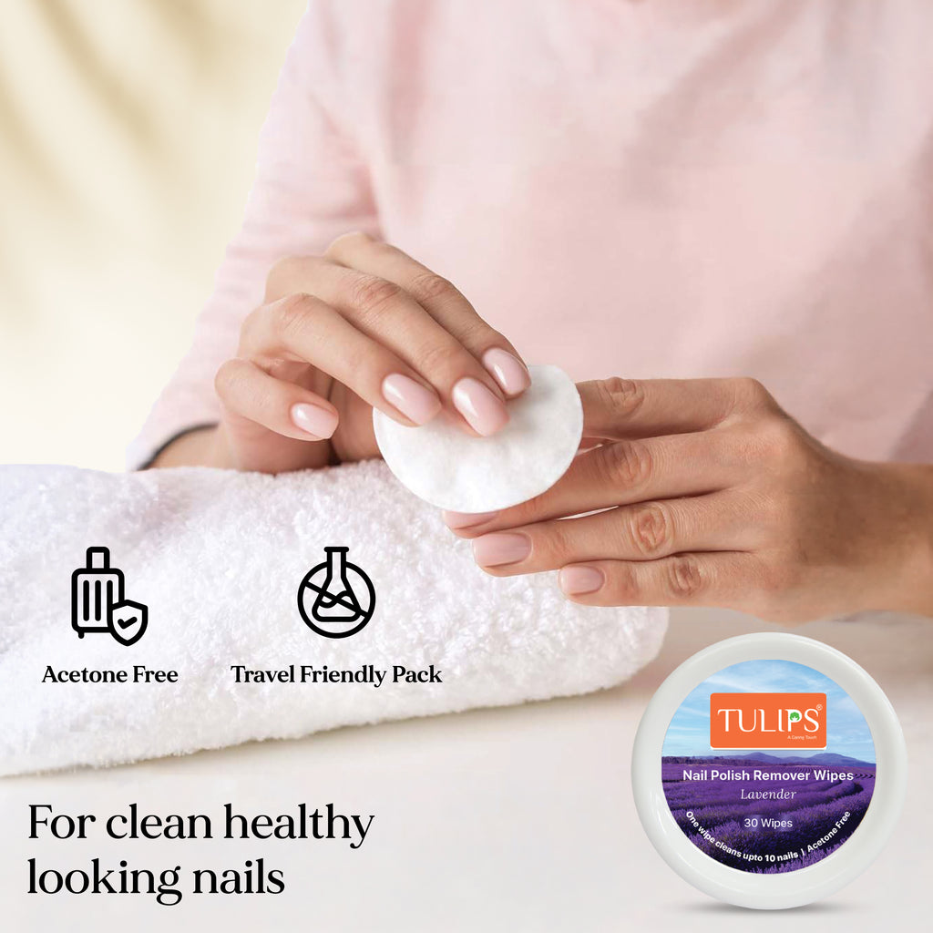 Tulips Makeup & Skincare Routine Kit - Wet Wipes, Micellar Water, Cotton Pads, Nail Polish Remover Wipes & Cotton Swabs