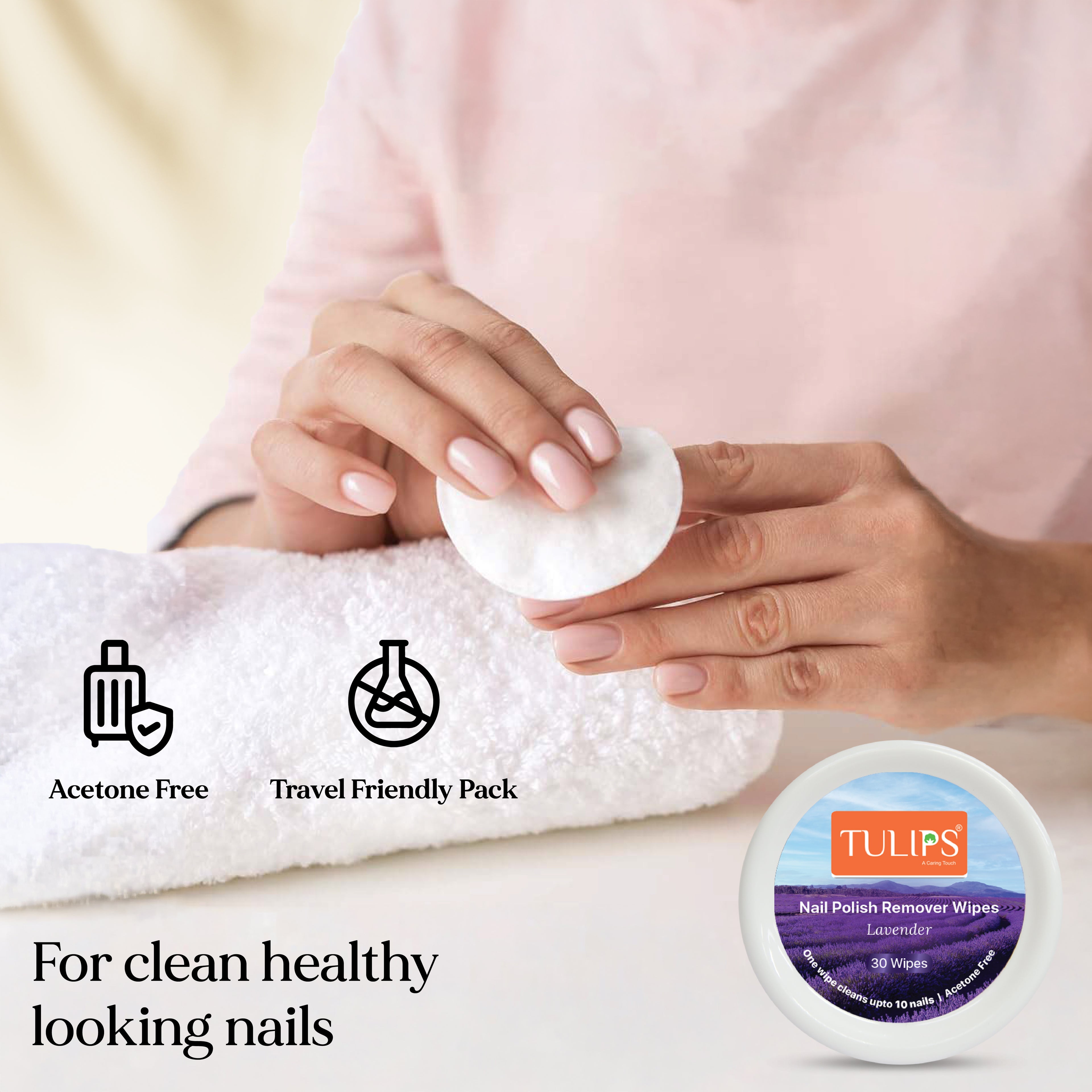 Tulips Makeup & Skincare Routine Kit - Wet Wipes, Micellar Water, Cotton Pads, Nail Polish Remover Wipes & Cotton Swabs