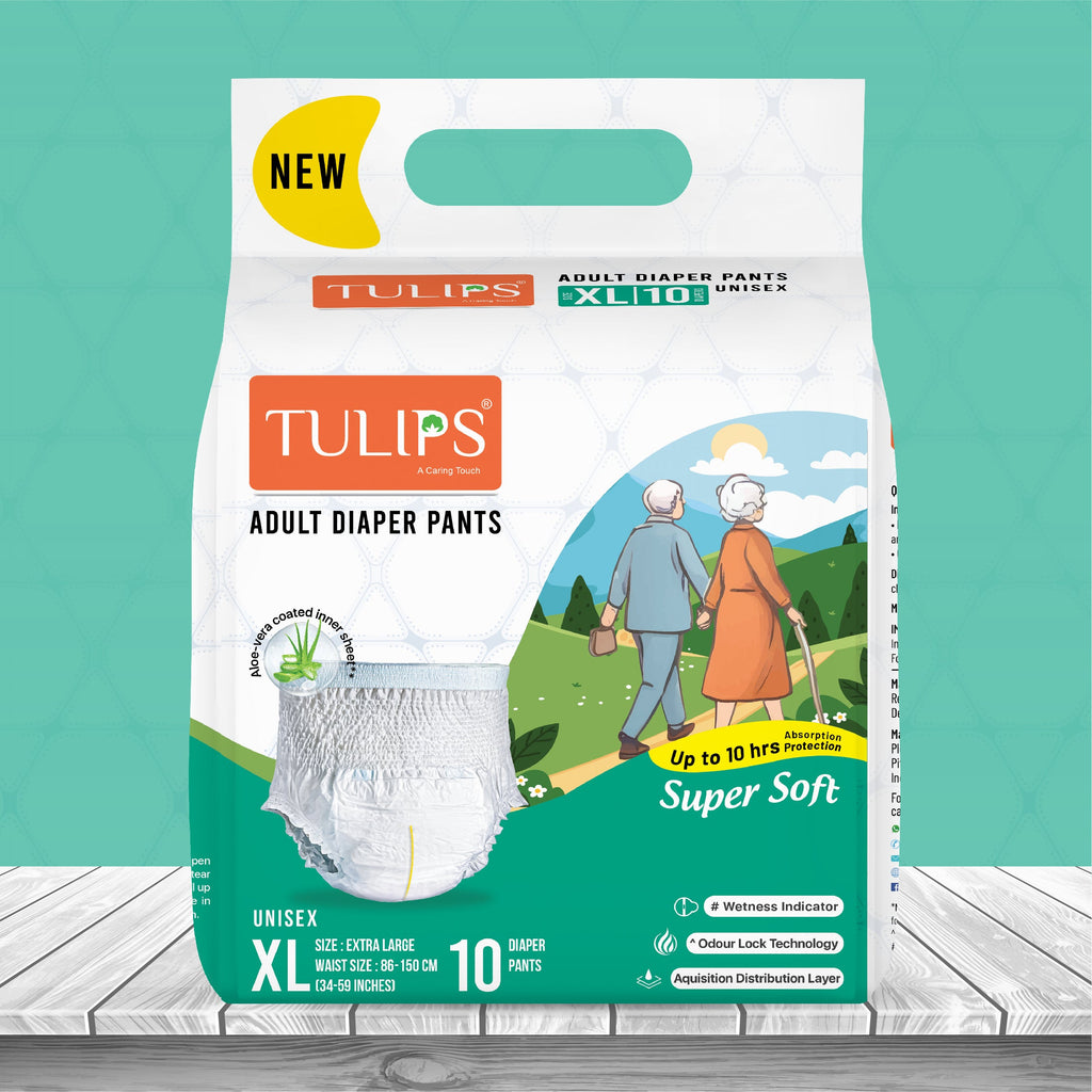 Tulips Adult 10 Diaper Pants - Size XL - Maximum Comfort & Leak Protection