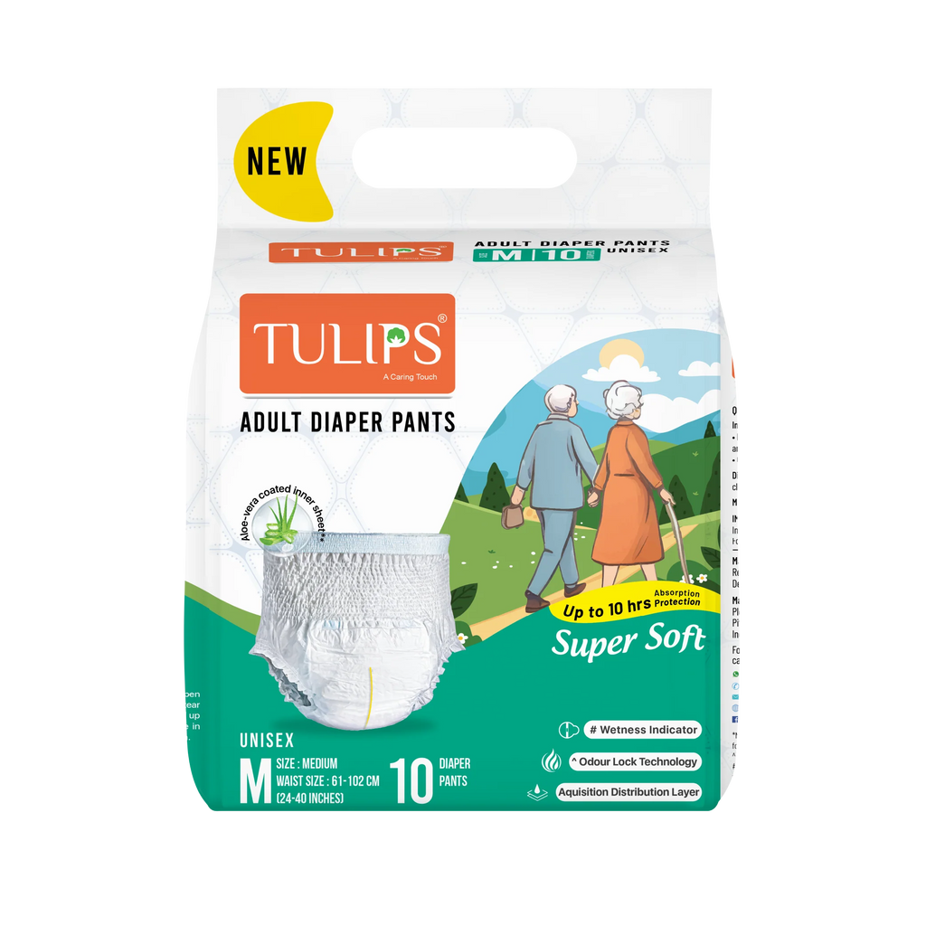 TULIPS Adult Diaper Pants - Protection from Urinary Incontinence (Medium)