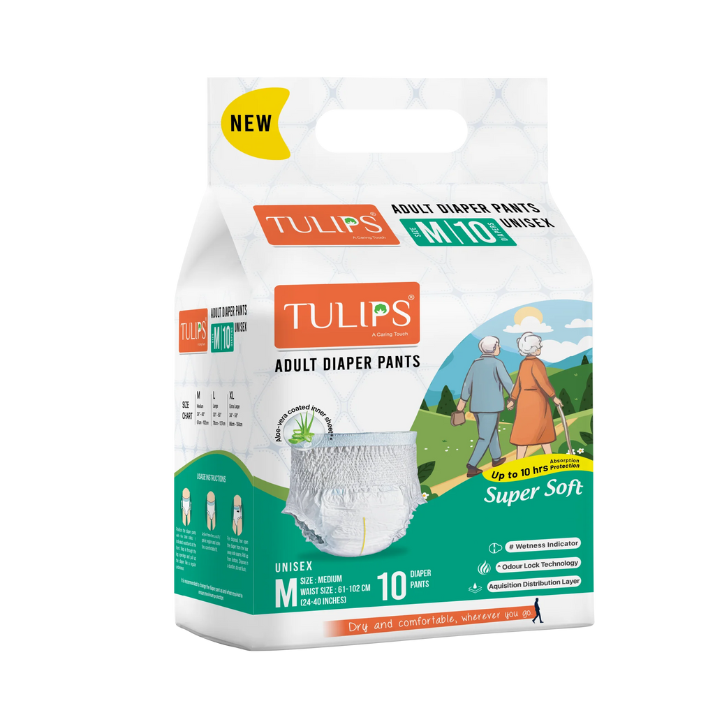 TULIPS Adult Diaper Pants - Protection from Urinary Incontinence (Medium)