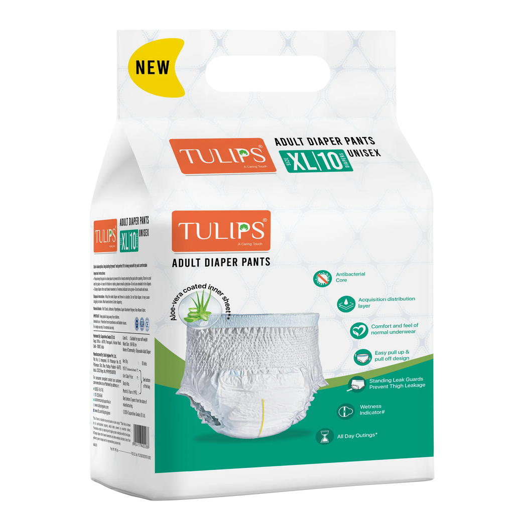 Tulips Adult 10 Diaper Pants - Size XL - Maximum Comfort & Leak Protection