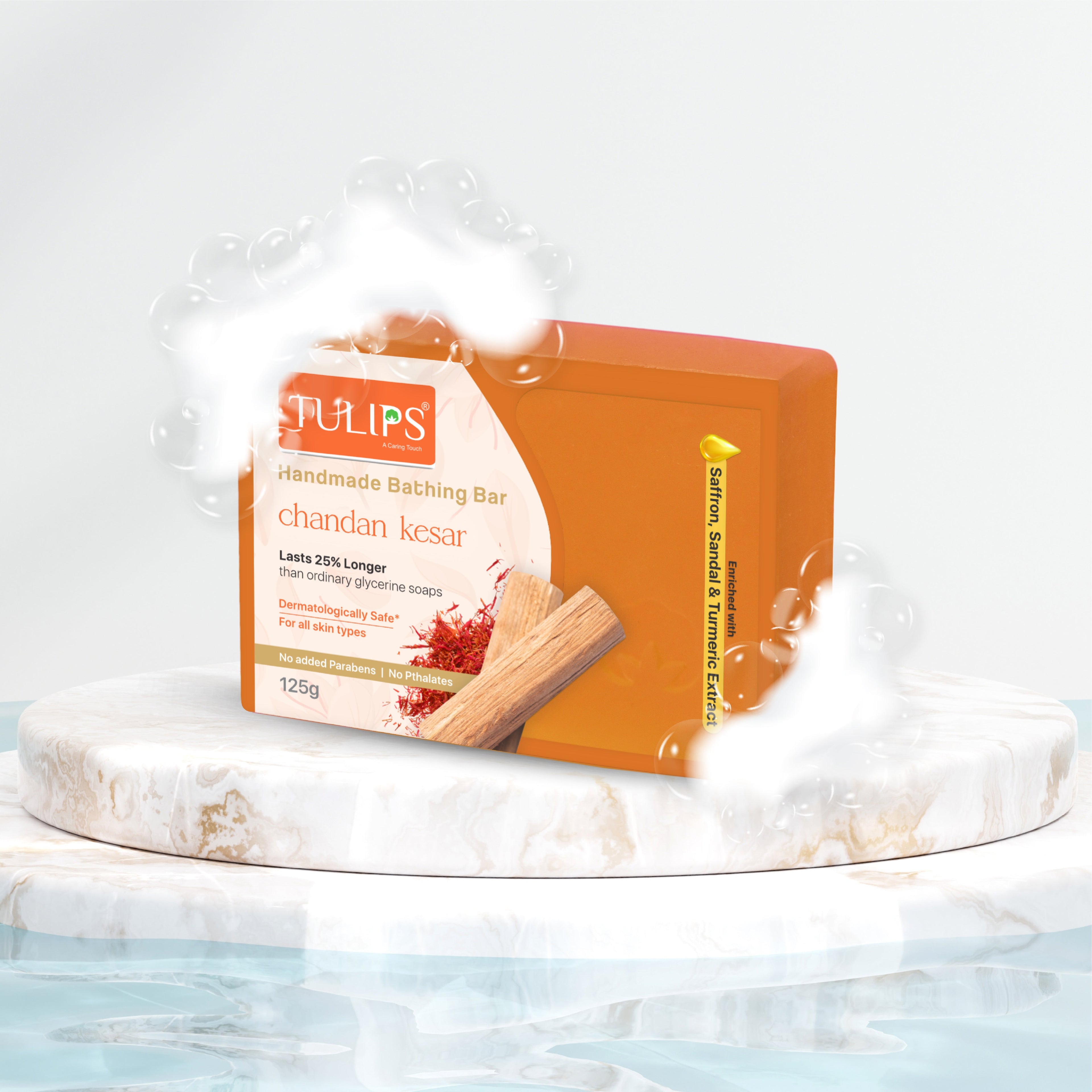 Handmade Bathing Bar – Chandan Kesar (125g)