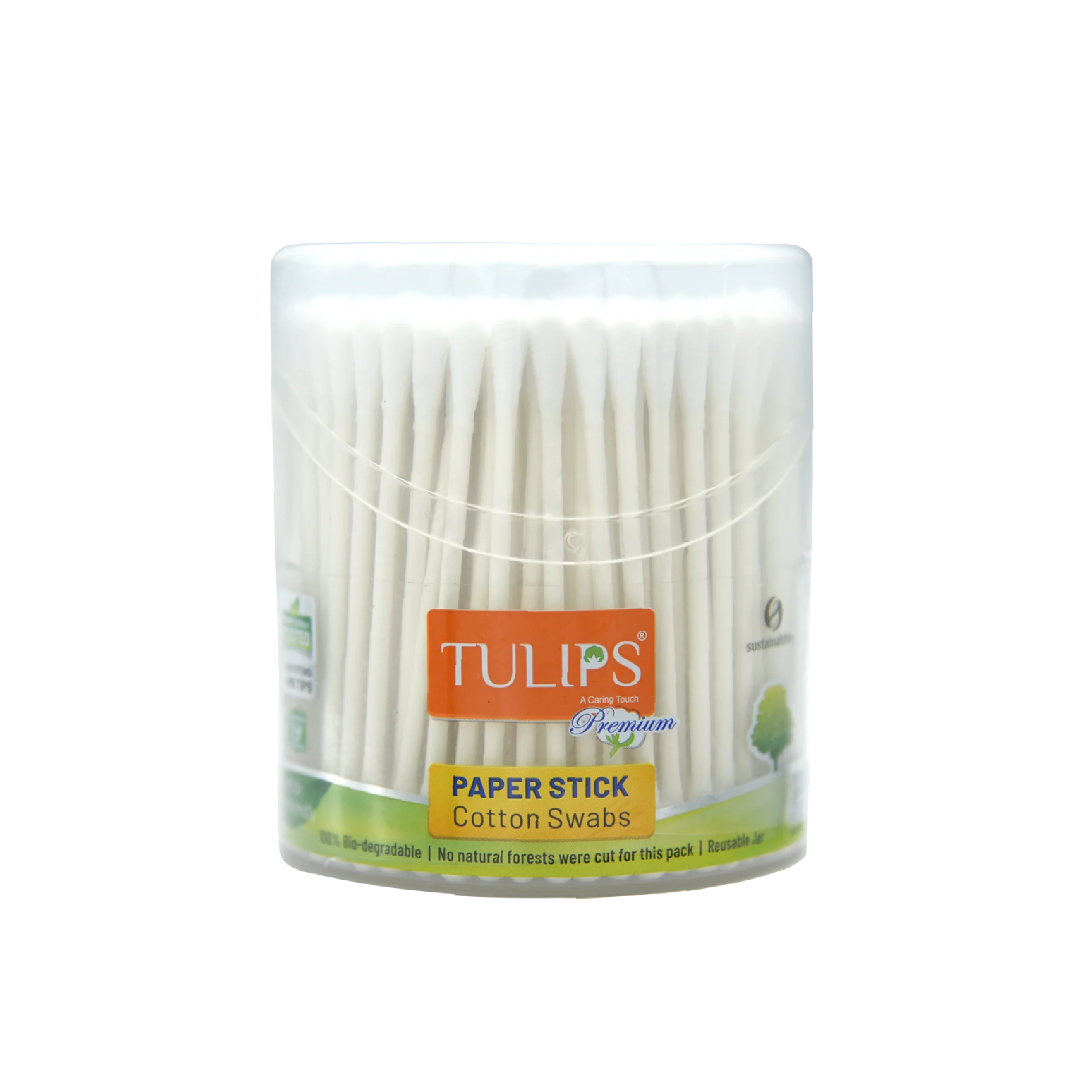 Premium Eco Friendly Cotton Ear Buds/ Swabs (200 Sticks in a Fliptop Jar)