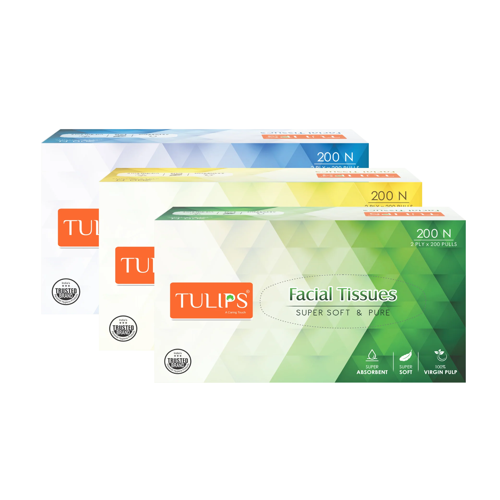 Facial Tissue Paper (2 Ply, 200 Pulls) (Color Variant)