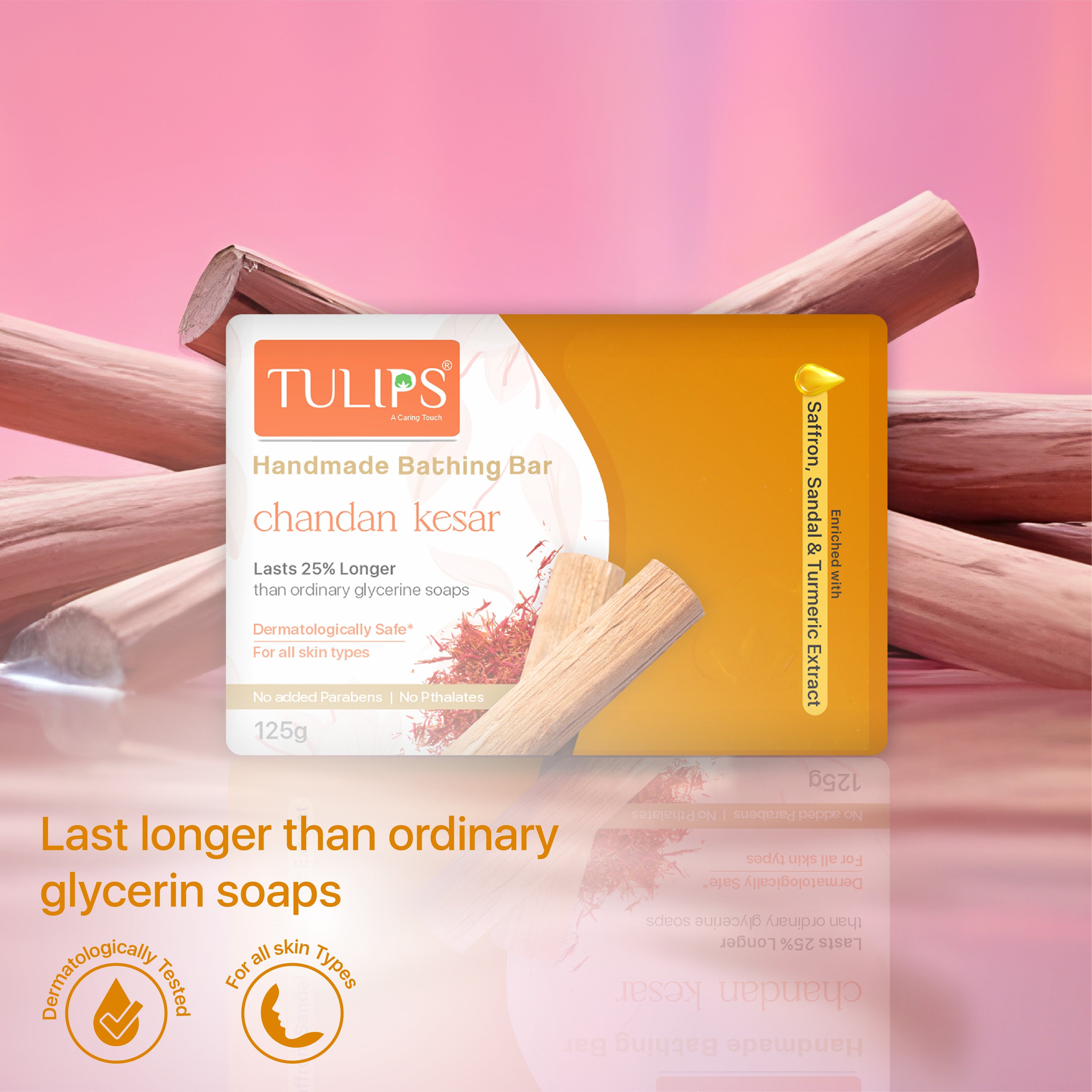 Handmade Bathing Bar – Chandan Kesar (125g)