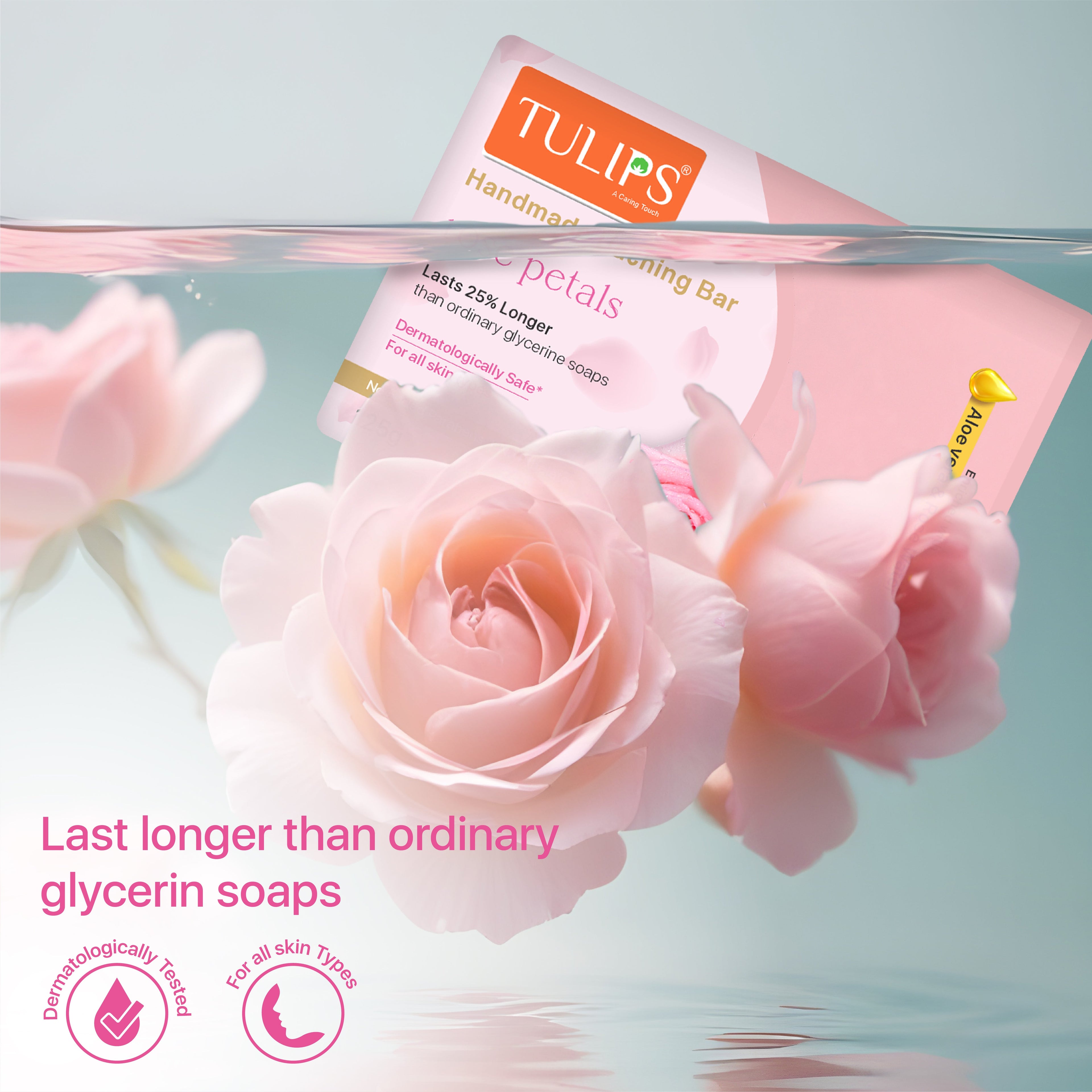 Handmade Bathing Bar - Rose Petal (125g)