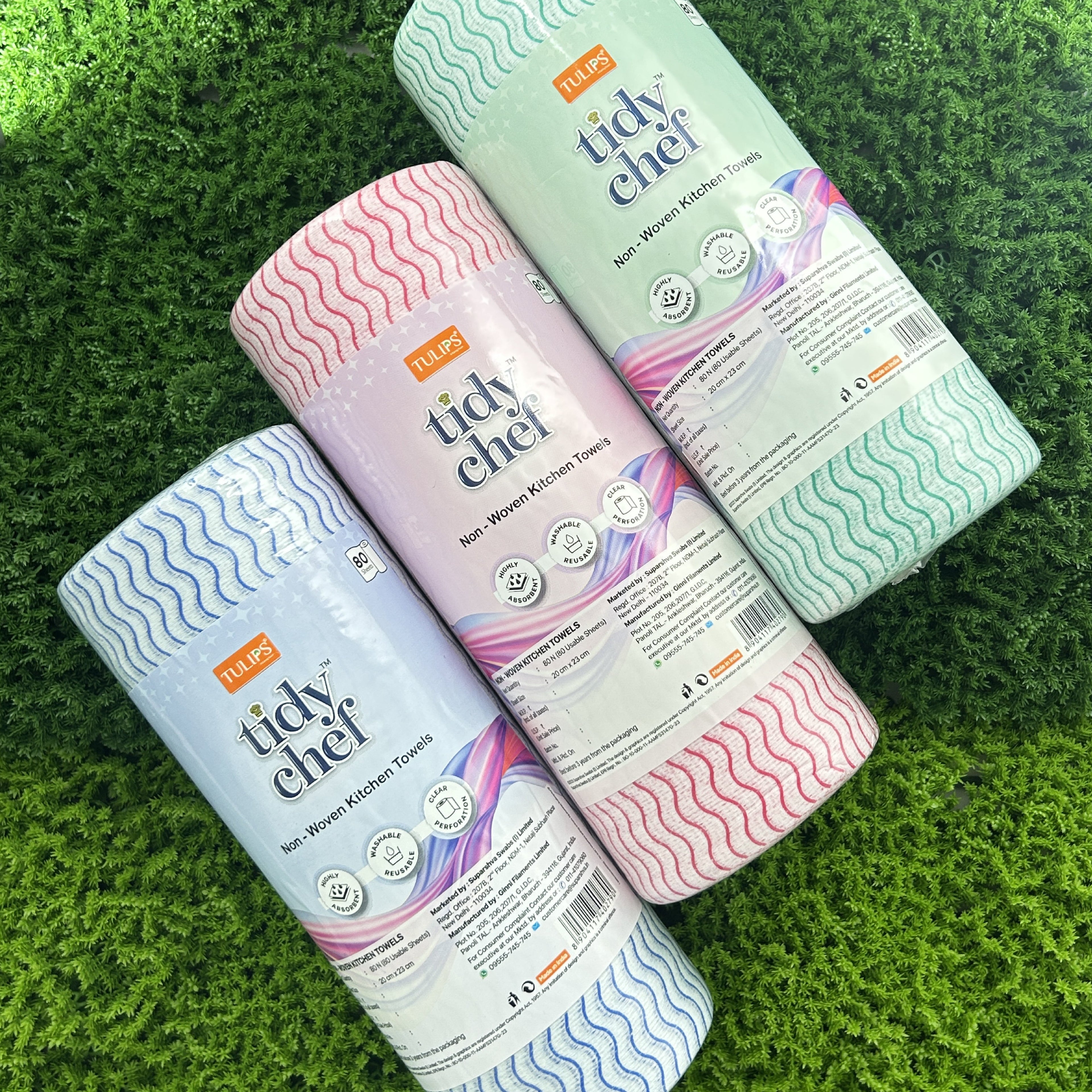 Tidy Chef Non- Woven Kitchen Towels/Roll (80 Pulls, 2 ply)