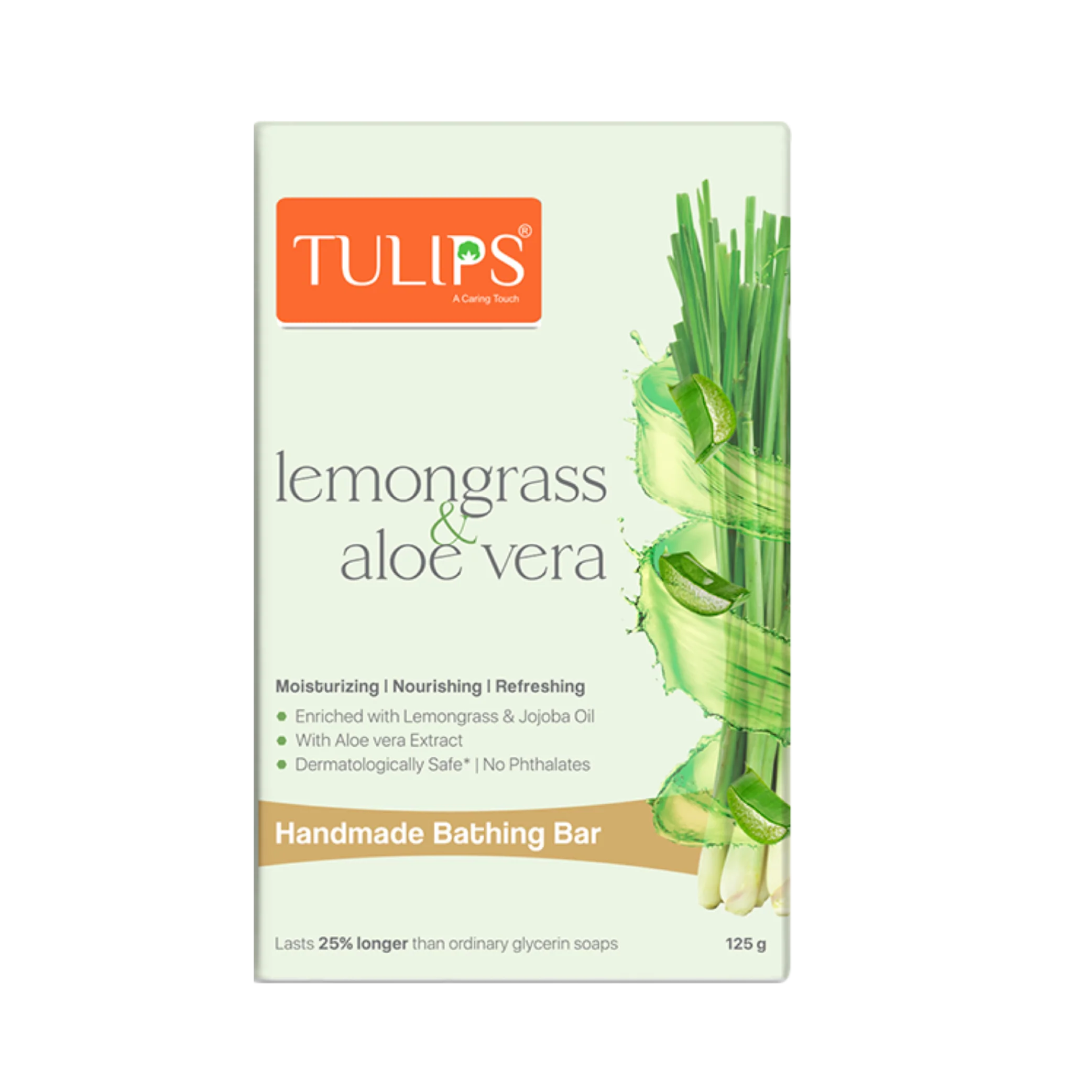 Handmade Bathing Bar – Lemongrass & Aloe Vera (125g)