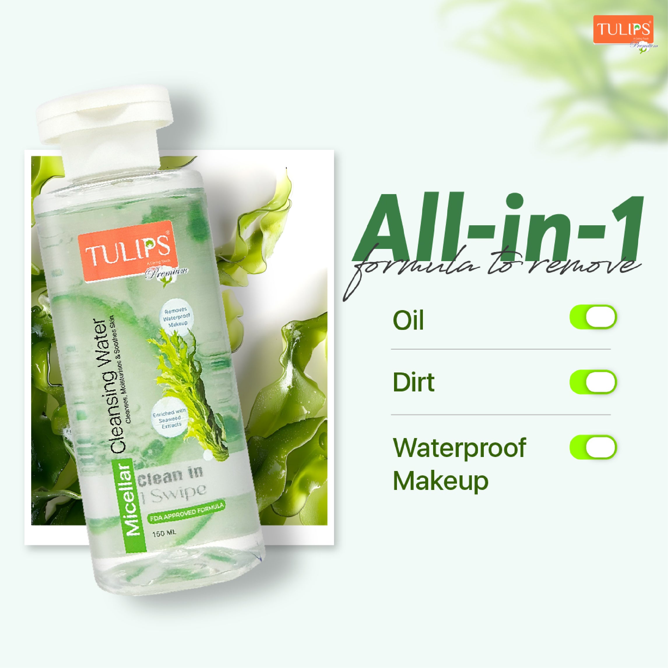 Tulips Makeup Remover Kit - Tulips Micellar Water 150ml
