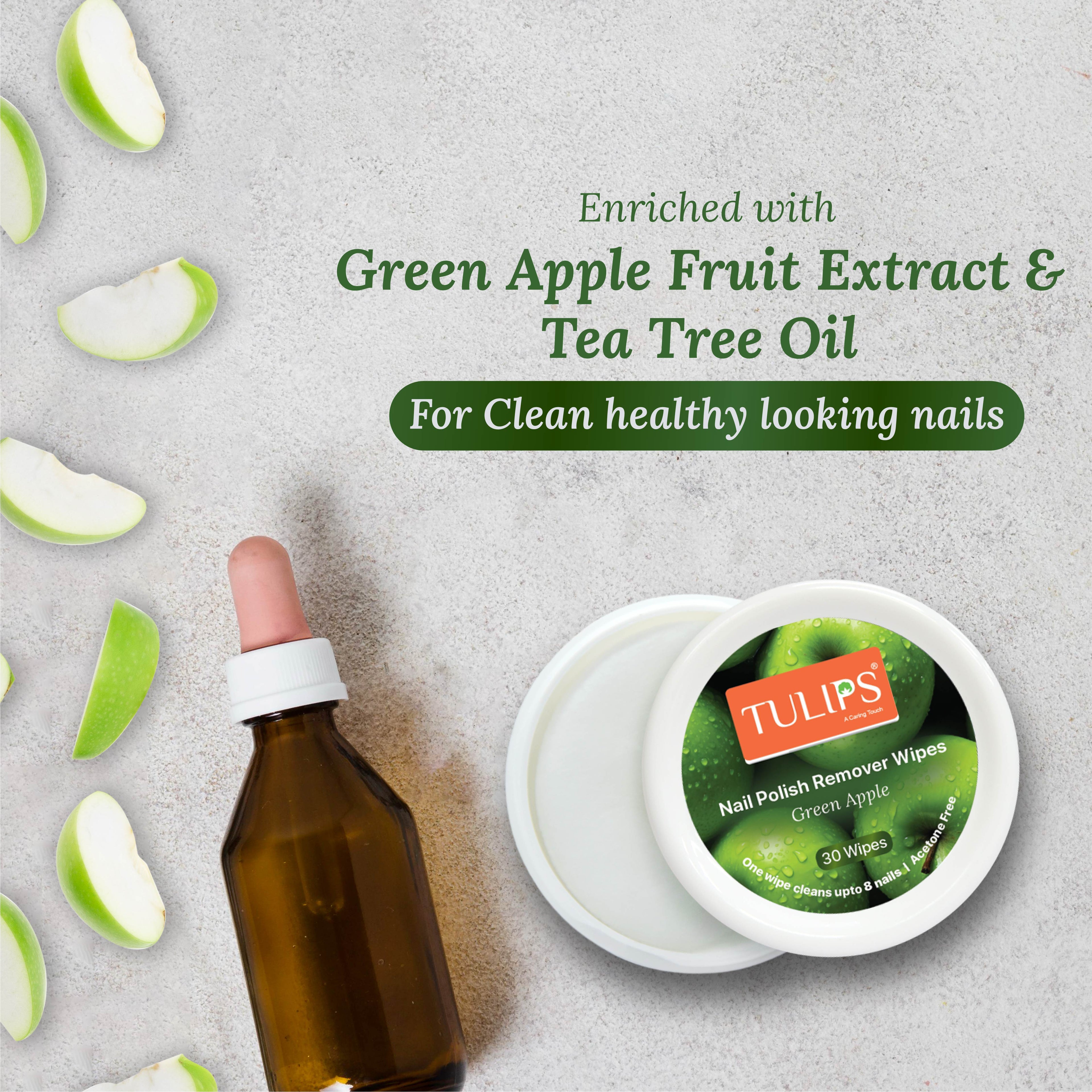 Nail Polish Remover 30 Wipes – Green Apple