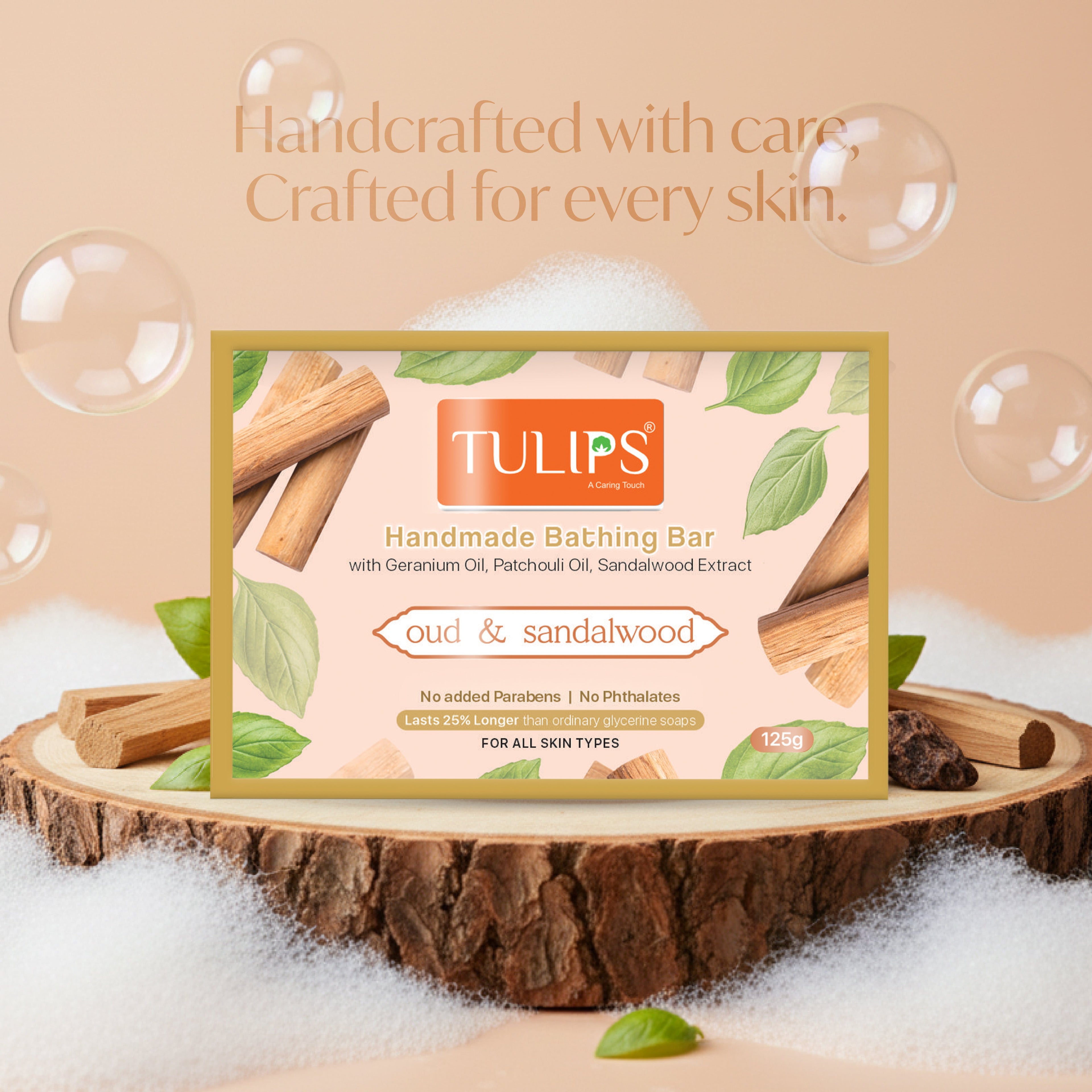 Oud & Sandalwood (125 G) - Handmade Bathing Bar