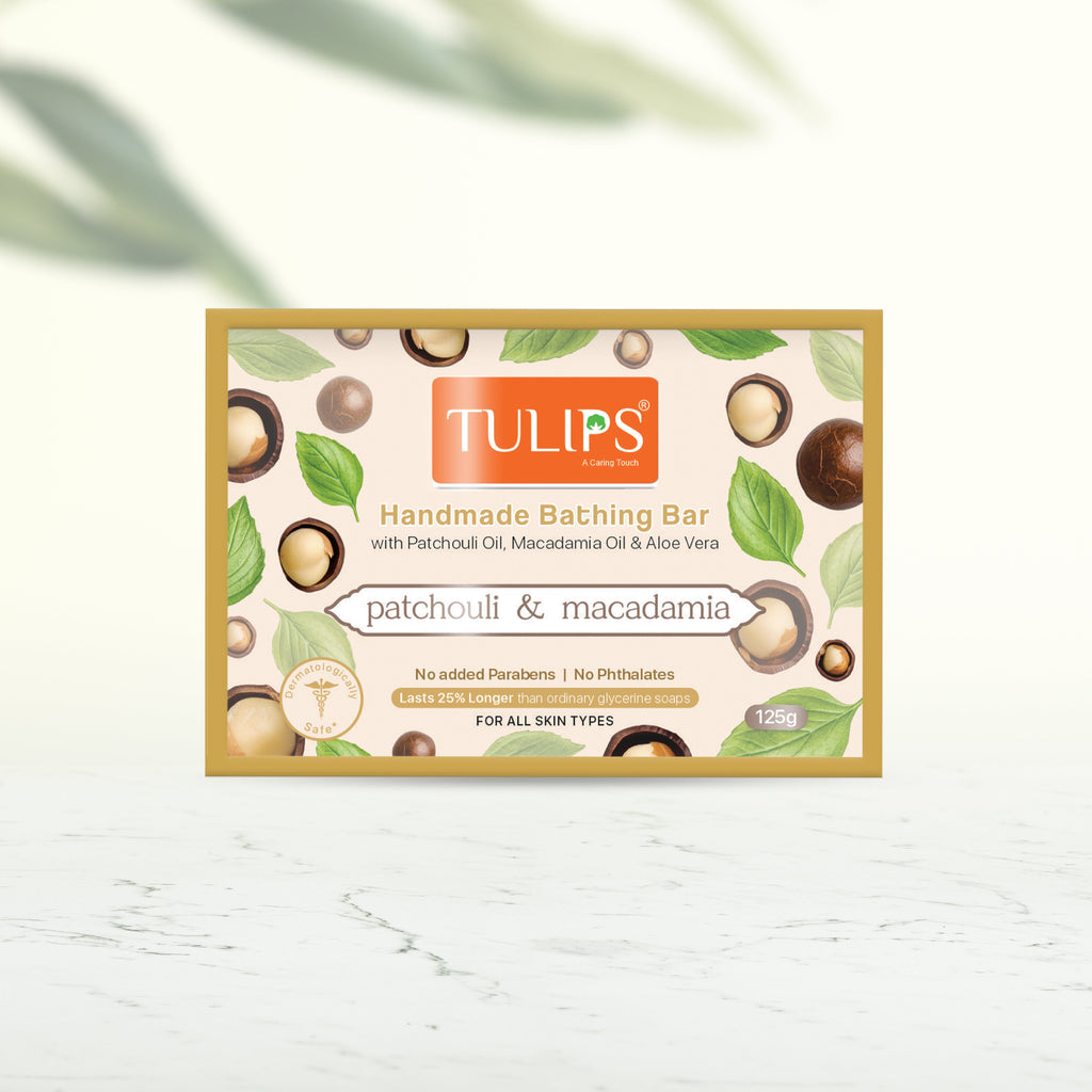 Handmade Bathing Bar - patchouli & macadamia (125g)