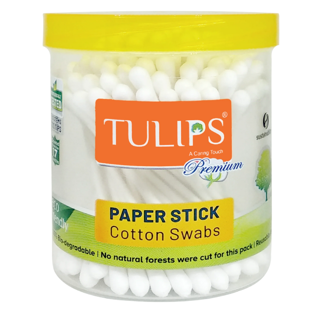 Premium Eco Friendly Cotton Buds/ Swabs (100 Sticks in a Jar)