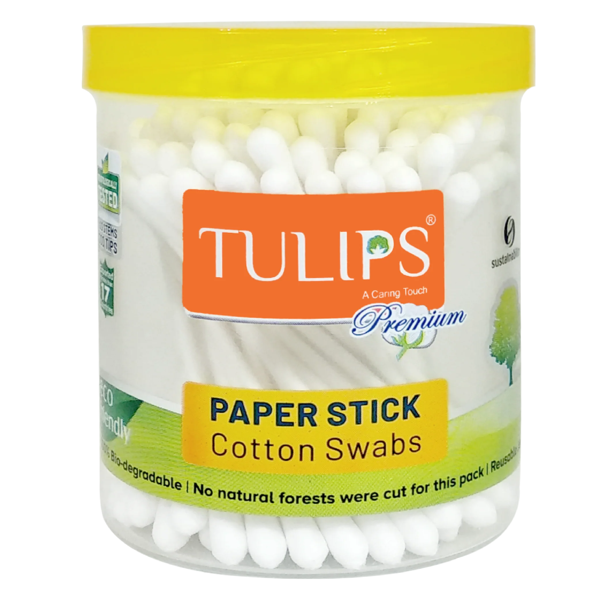 Premium Eco Friendly Cotton Buds/ Swabs (100 Sticks in a Jar)
