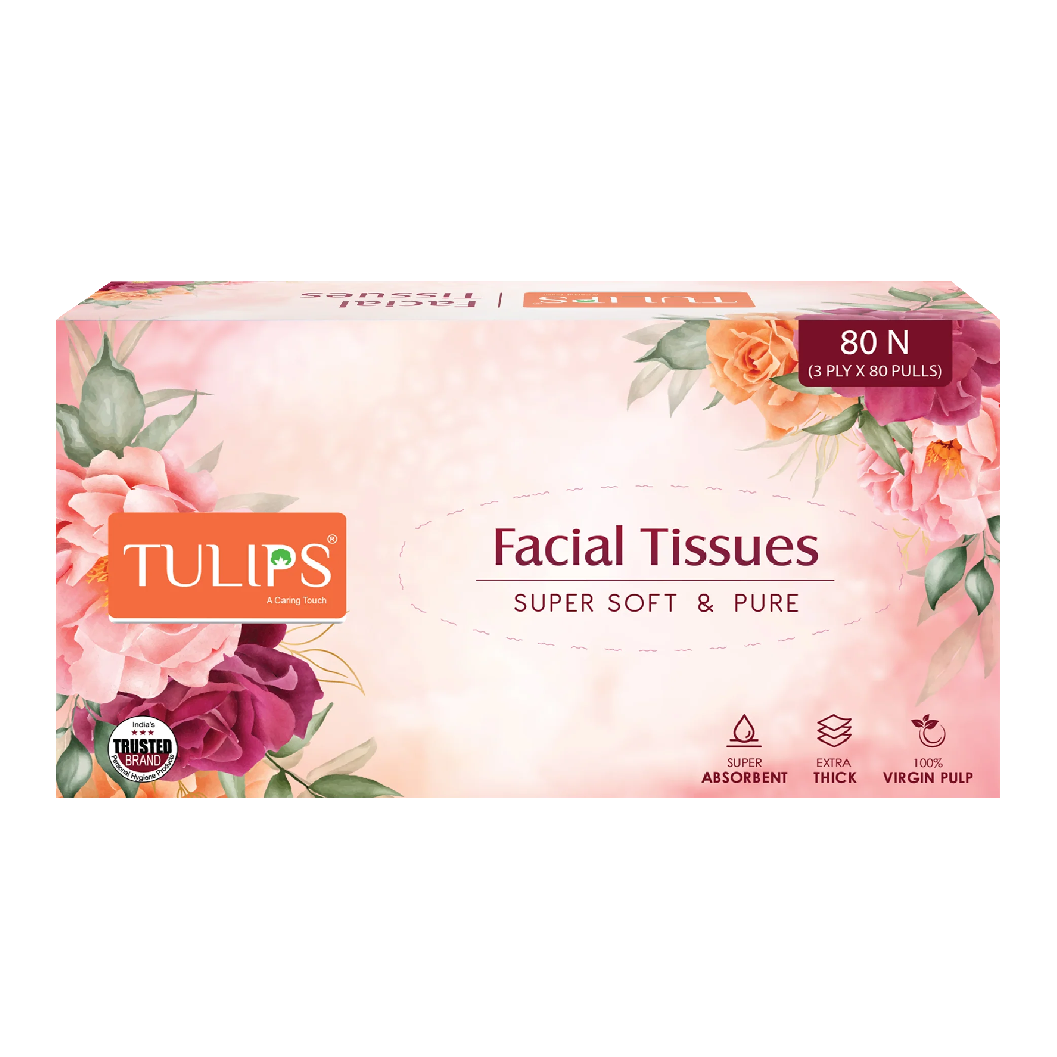 Premium Facial Tissue Paper (3 Ply, 80 Pulls)