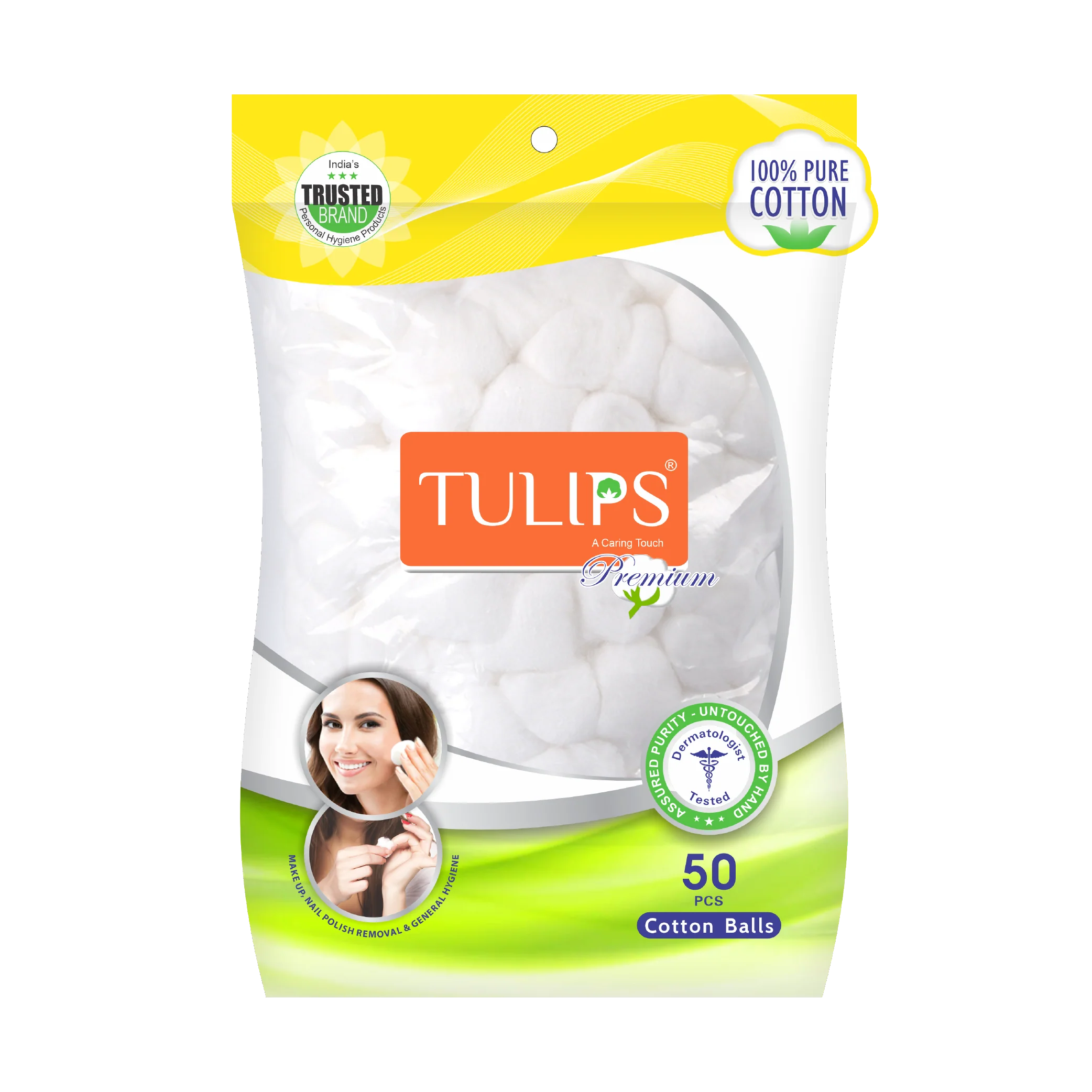 Premium White Cotton Balls (50 pcs in a Ziplock Bag)