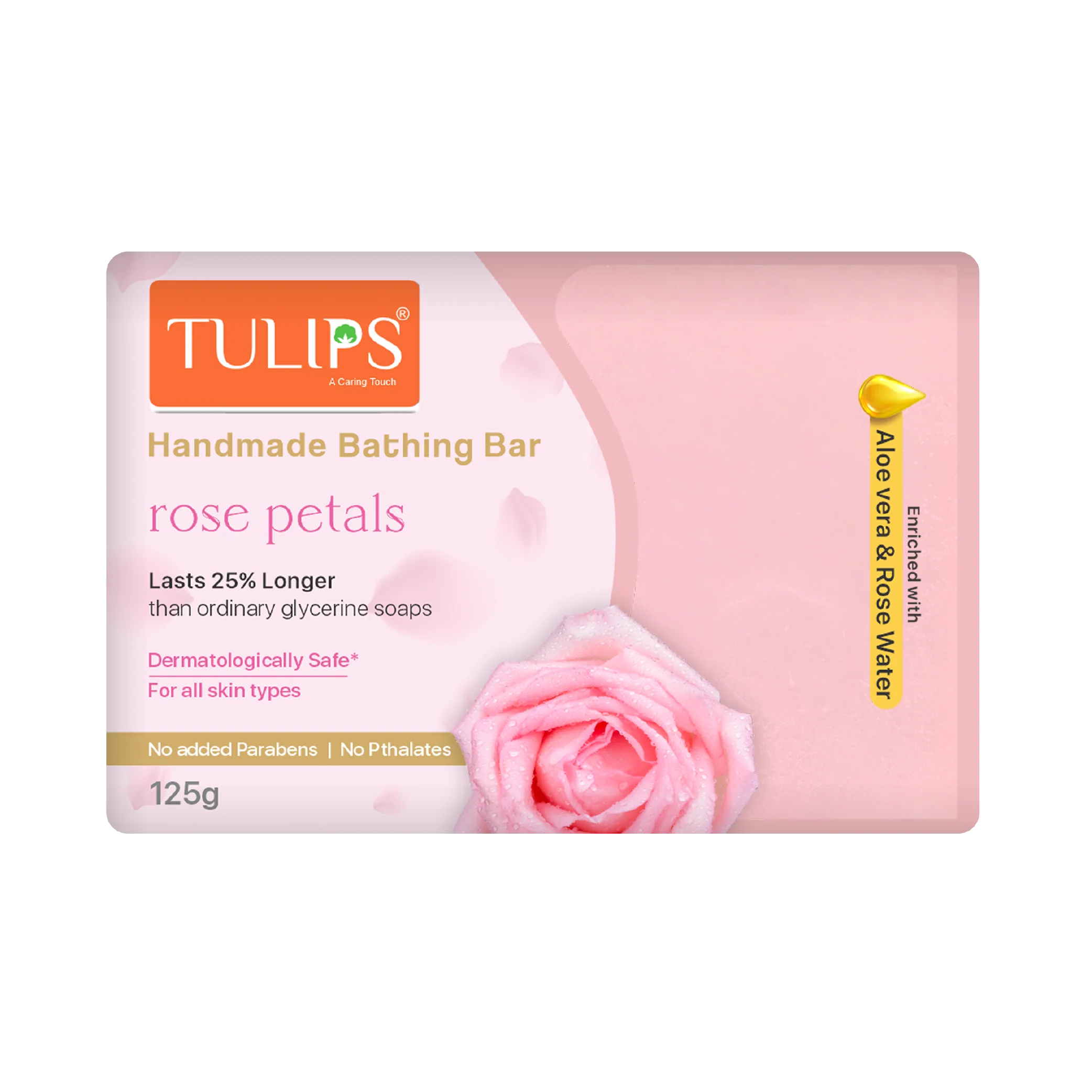 Handmade Bathing Bar - Rose Petal (125g)