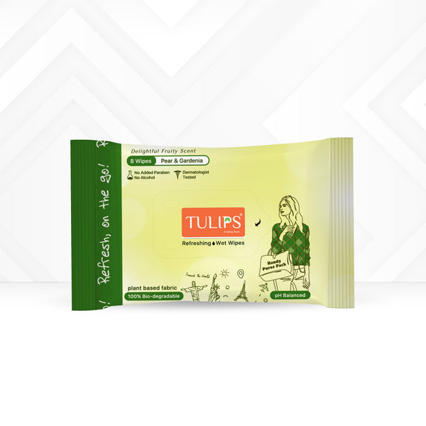 Pear & Gardenia (8 Wipes in a pack) Refreshing Wet Wipes