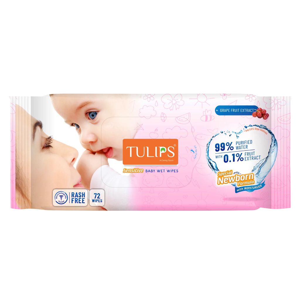 Baby Wet Wipes – Grape fruit 72Wipes - StickerPack