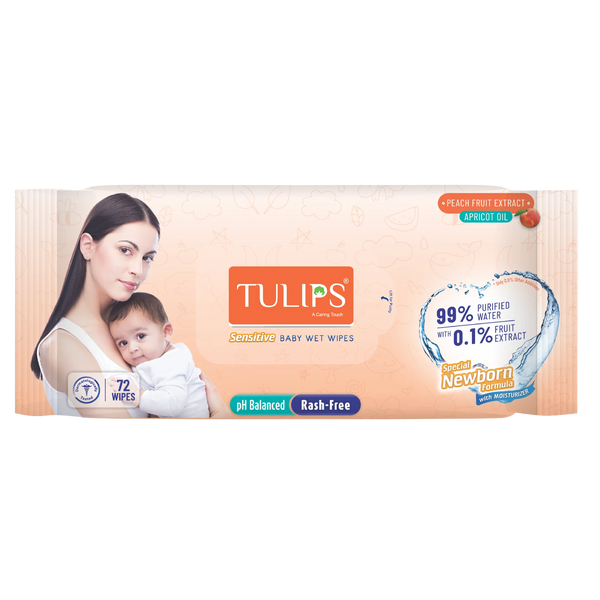 Peach Fruit - Baby Wet Wipes– 72Wipes -  StickerPack