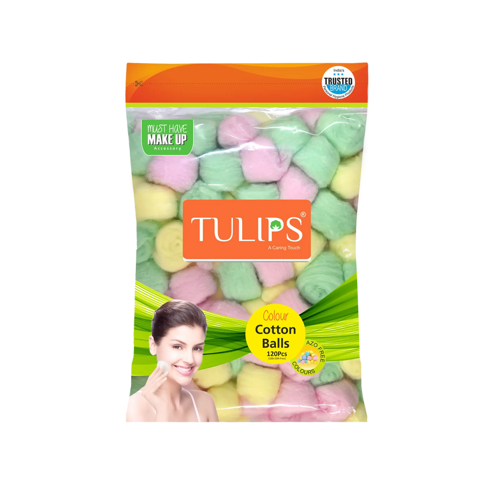 Colour Cotton Balls (120 pcs in a Ziplock Bag)