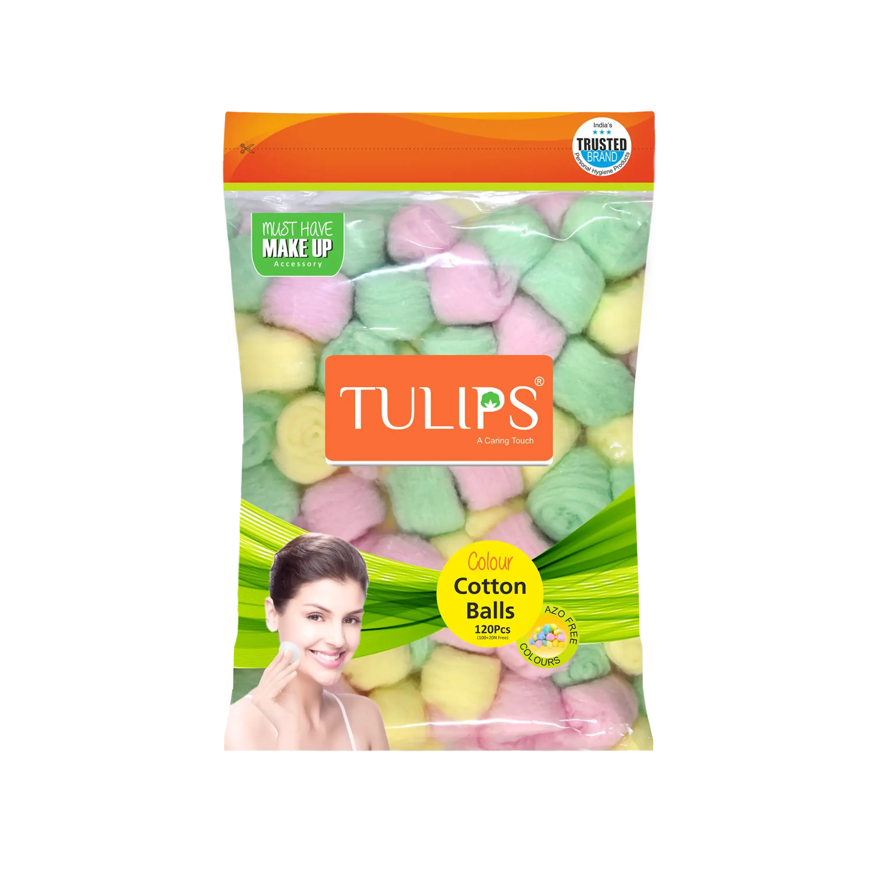 Colour Cotton Balls (120 pcs in a Ziplock Bag)