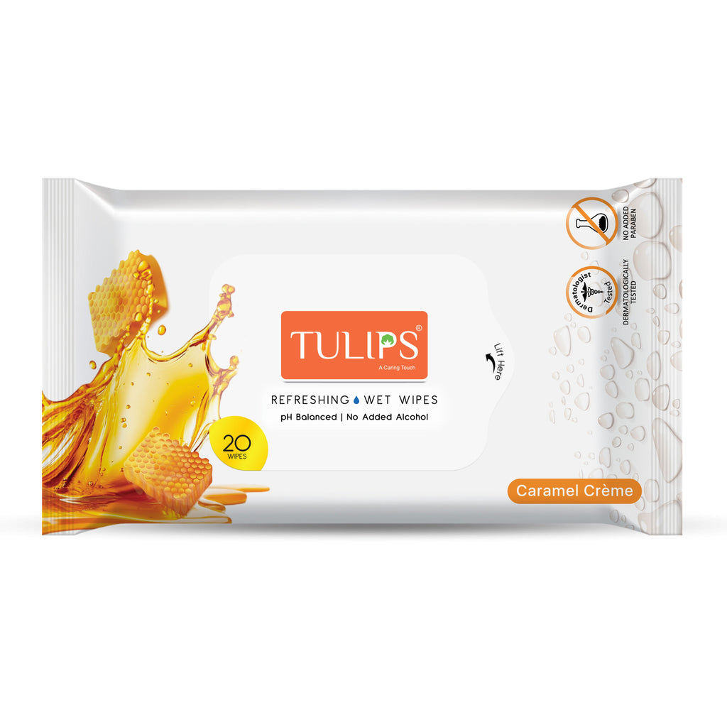 Tulips Refreshing Wet Wipes Caramel Creme (20 N)