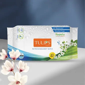 Refreshing Wet Wipes, Magnolia (20 Wipes in a Resealable Bag)