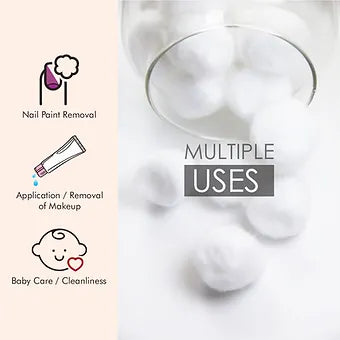 Premium White Cotton Balls (50 pcs in a Ziplock Bag)