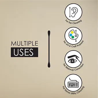 Premium Eco Friendly Cotton Buds/ Swabs (100 Sticks in a Jar)