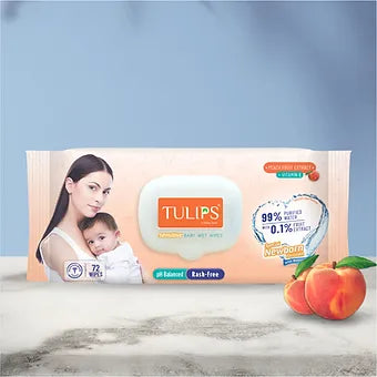 Baby Wet Wipes – Peach Fruit 72 wipes with lid