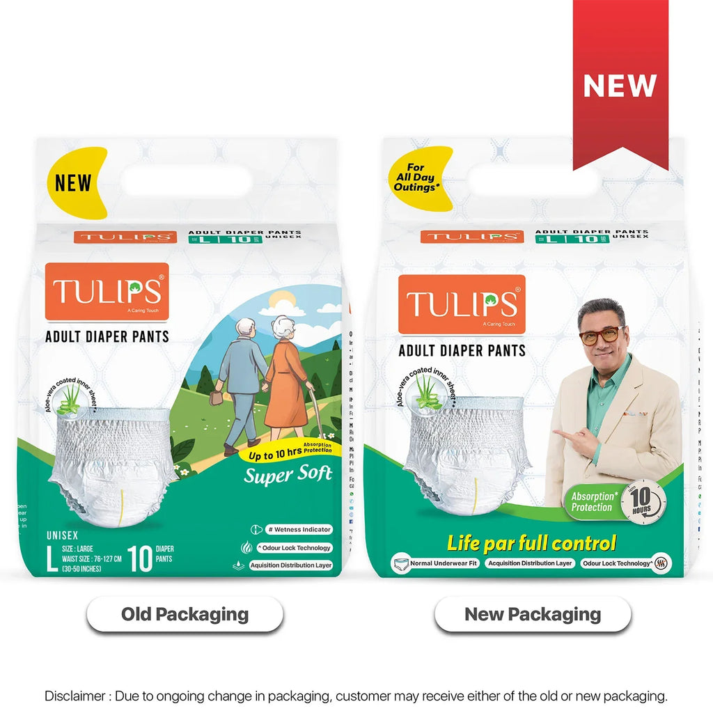 TULIPS Adult Diaper Pants - Size L | Leak Protection from Urinary Incontinence