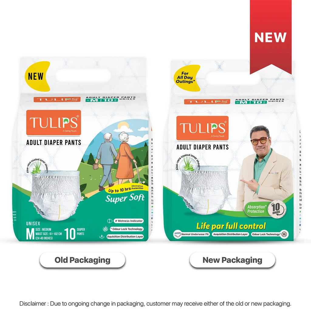 TULIPS Adult Diaper Pants - Protection from Urinary Incontinence (Medium)