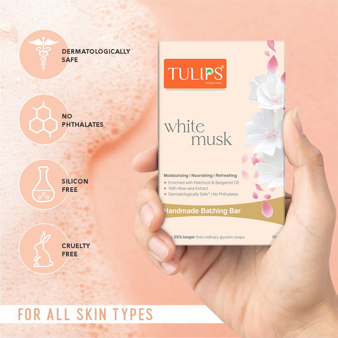 Handmade Bathing Bar – White Musk (125g)