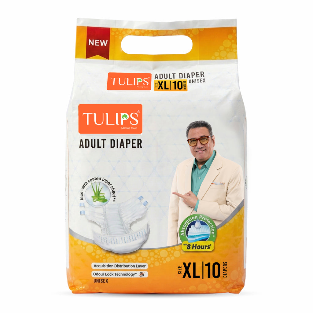 TULIPS Adult Diaper Tape Style - Protection from Urinary Incontinence (Extra Large)